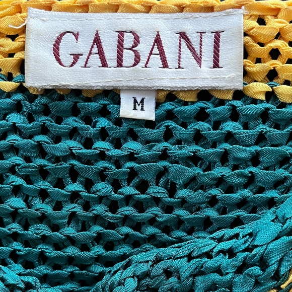 Vintage 80s Gabani Color-block Women's Open Weave Short Sleeve Sweater Size M - Picture 14 of 14